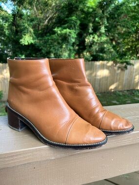 Cole Haan Women's Leather Ankle Boots in Cognac Brown
